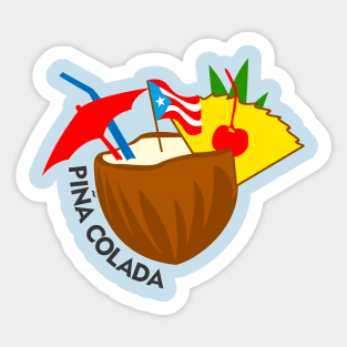 Pina Colada Puerto Rican Latino Food Tropical Drink Sticker